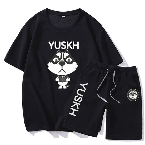 夏季運(yùn)動新風(fēng)尚 青少年男士潮流短袖T恤與五分短褲套裝