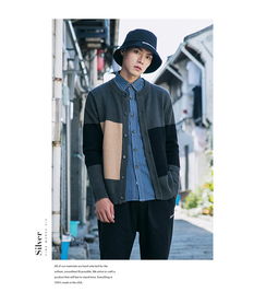 洋湖軒榭2019春季新品 日系撞色針織開衫，演繹青少年的時尚態(tài)度